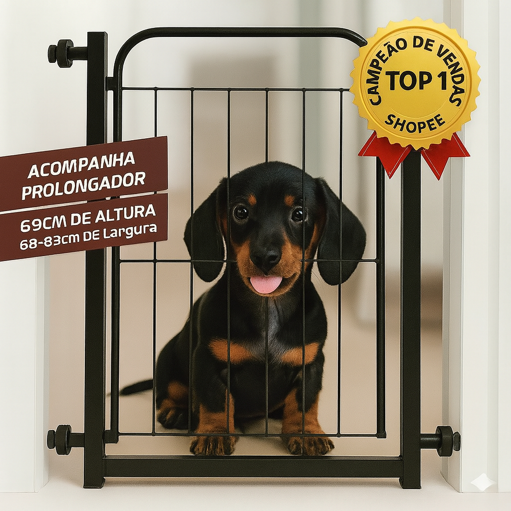 Portão de Segurança em Grade Aramada com Extensor – Ideal para Crianças, Bebês e Pets em Oferta na Shopee