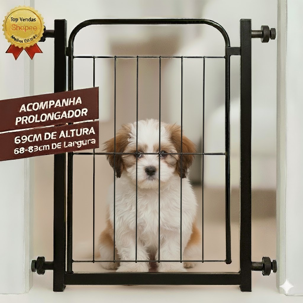 Portão Pet Grade Aramado de Proteção Para Cães Portão para Bebes Segurança Para Crianças Com Extensor de 10cm em Oferta na Shopee