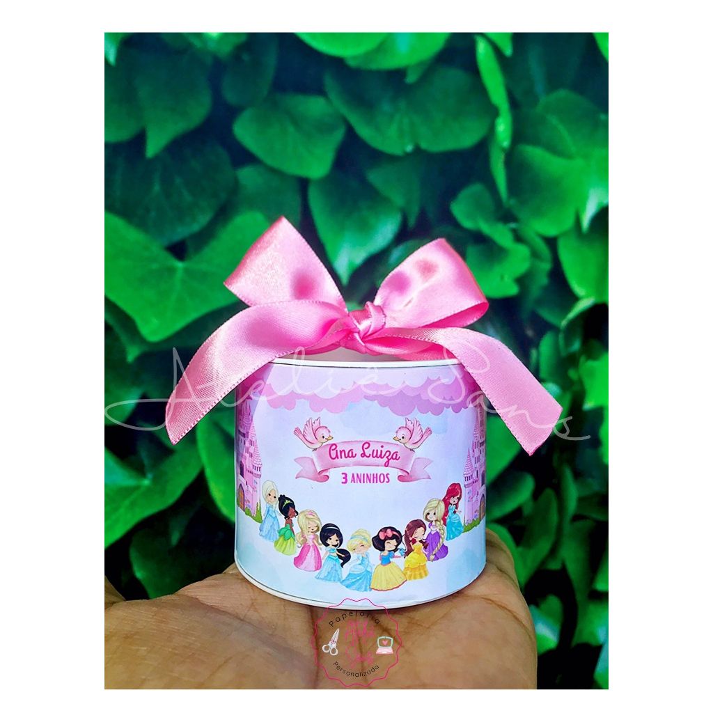 Kit MINI TUBOLATAS Personalizada 5x6 Princesas Cute - Lembrancinha festa aniversário chá de bebe maternidade batizado