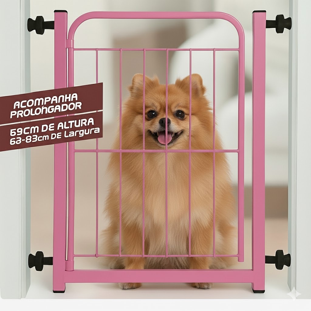 Portão Pet Grade Aramado de Proteção Para Crianças Bebês  e Cães Com Extensor de 10cm