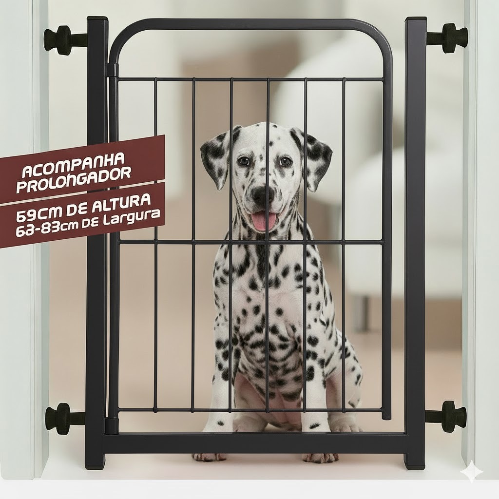 Portão Segurança Pet Grade Aramado de Proteção Para Crianças Cães e Outros Pets Acompanha Extensor de 10cm