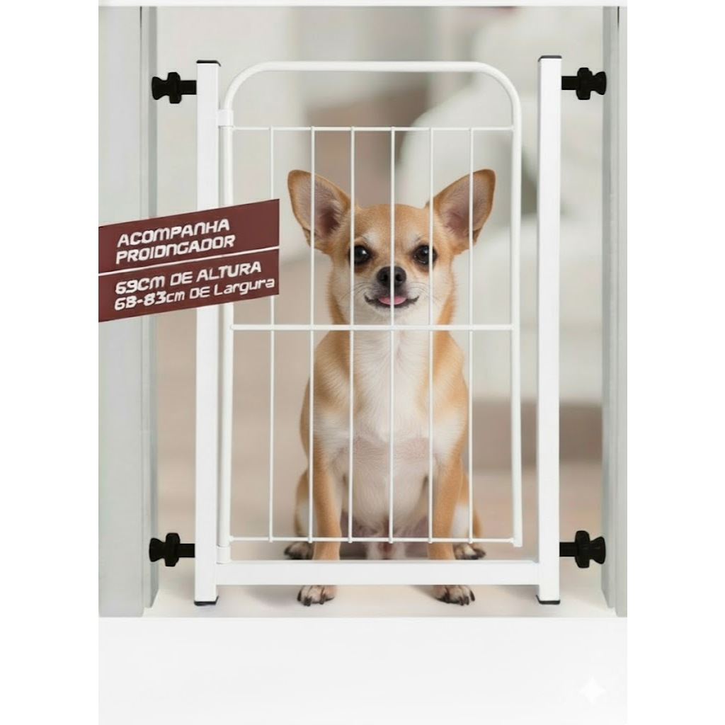 Portão Pet Grade de Proteção de Aramado Para Cães Portão para Bebes Segurança Para Crianças Com Extensor de 10cm em Oferta na Shopee