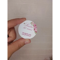 Kit 100 Tags Redondas 5cm Personalizadas Para Lembrancinha - Envio Cortado
