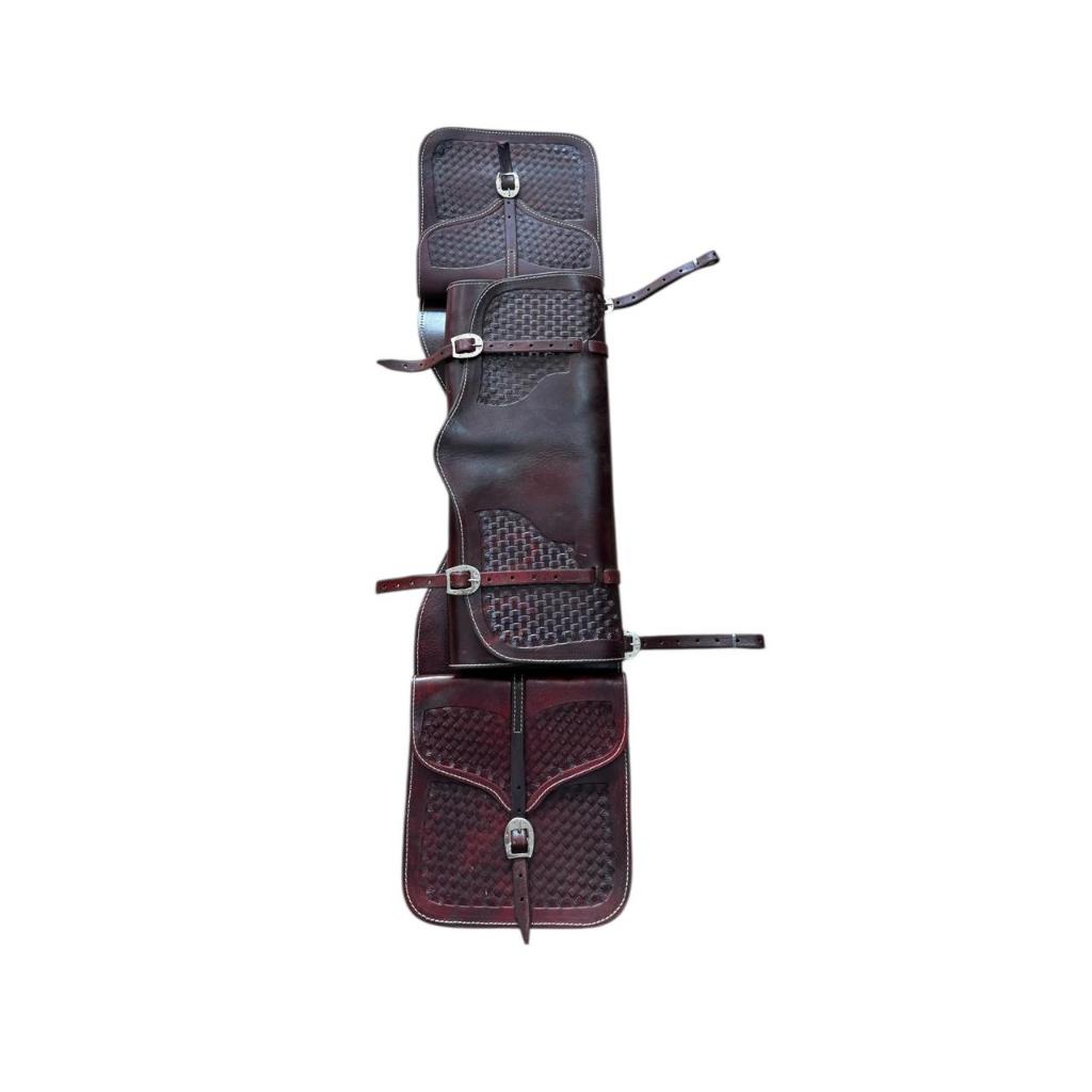 Alforge De Couro Com Porta Capa Para Passeio Cavalgada De Luxo