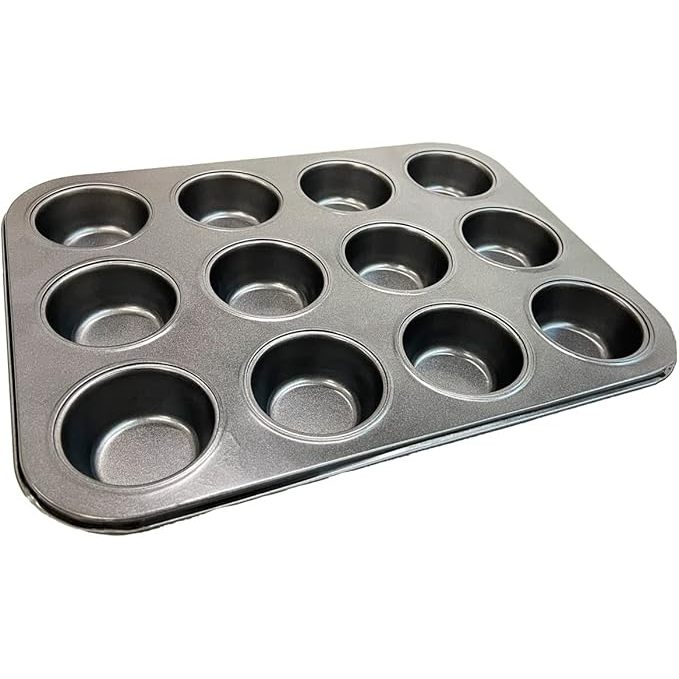 Forma Antiaderente para Cupcake e Pão de Queijo Preta Petit Gateau Empada