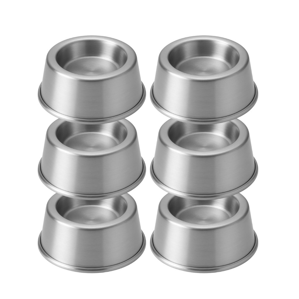 Kit 06 Mini Forma Ballerine N10 Bolo Piscininha Confeitaria Alumínio Polido e Escovado