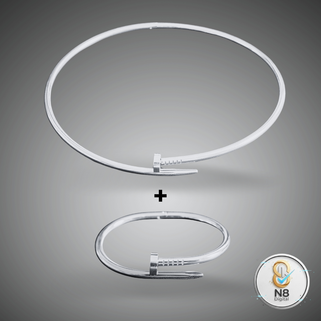 Colar Chocker Aro Rígido Prego Antialérgico Aço Inox 316L Luxo 14cm Prateado Dourado Tendência Nail em Oferta na Shopee