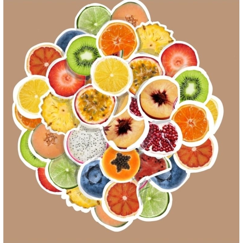 adesivos  de rodelas de frutas sortidas