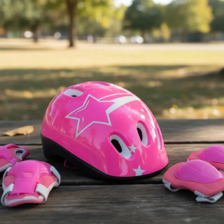 Capacete De Patins + kit De Proteção Infantil esportivo Para Patins Patinete Bike Skate em Oferta na Shopee