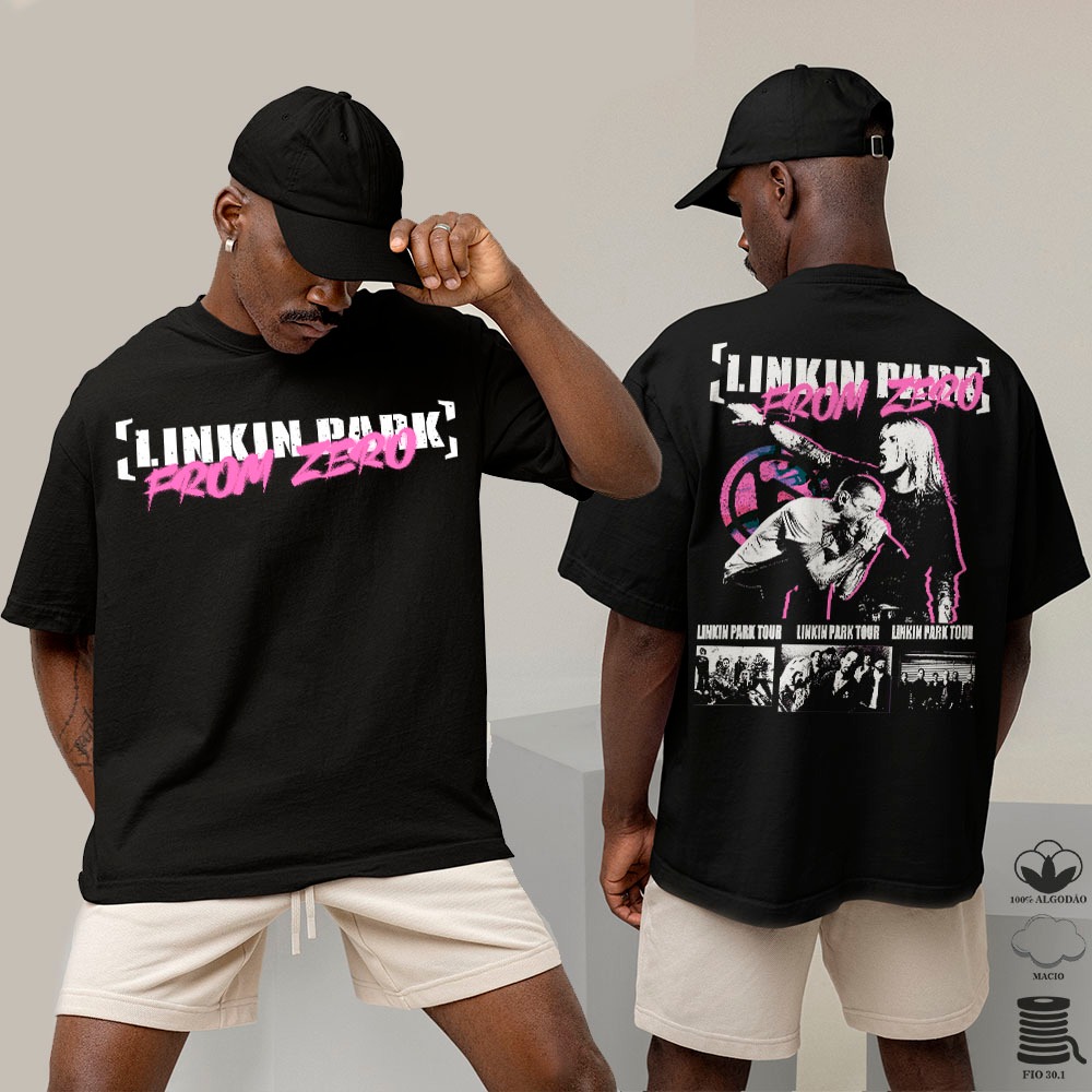 Camiseta Basica e OVERSIZED Banda de rock Linkin Park From Zero em algodao Unissex - Darknezz