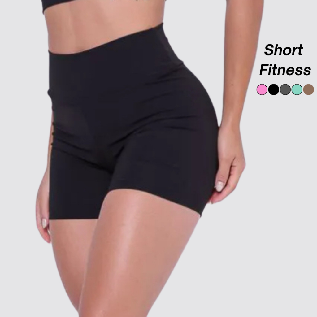 Short Academia Liso Roupa Feminina Ginástica Crossfit Confortável Zero Transparência