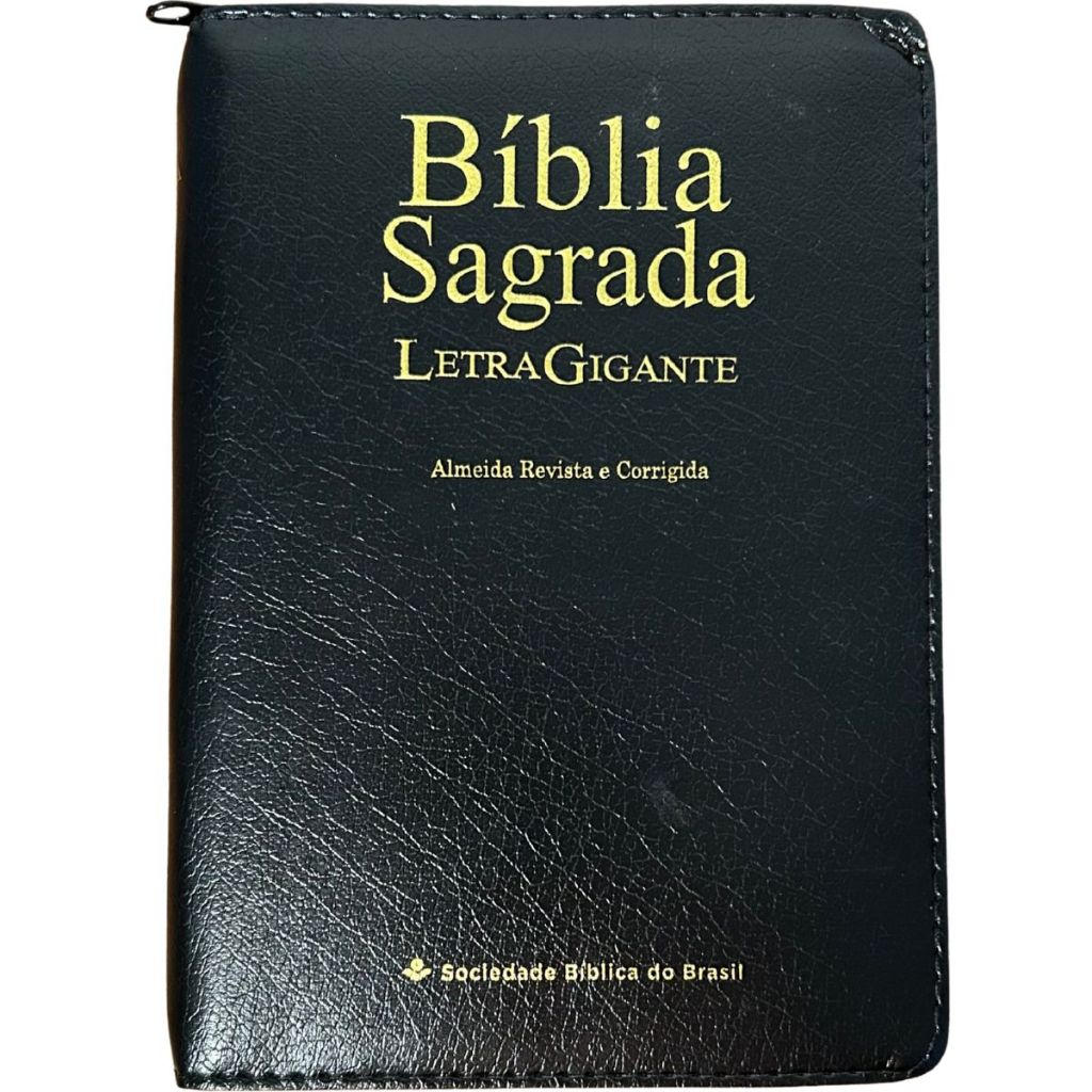Bíblia Sagrada Letra Gigante | Almeida Revista e Corrigida Com Índice e Zíper | Capa Luxo Preta em Oferta na Shopee