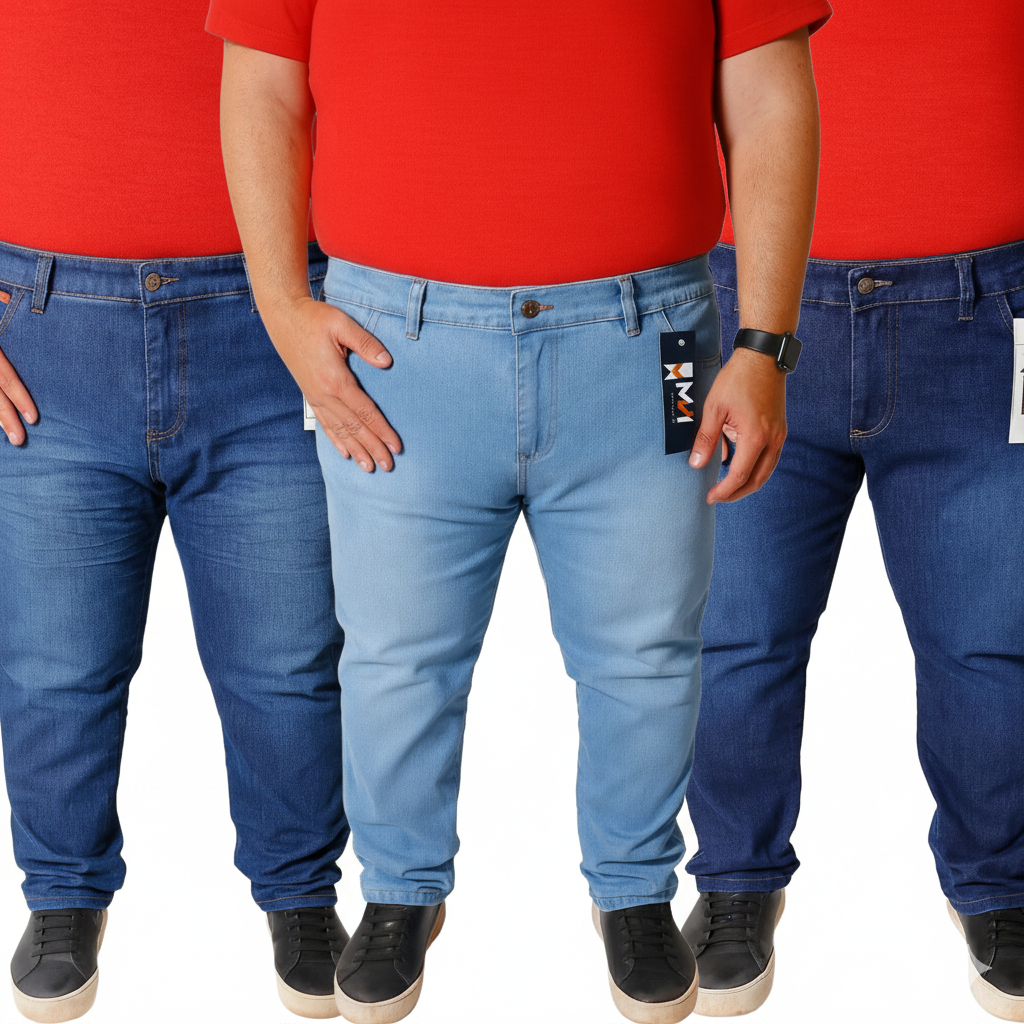 Calça Plus Size Masculina Jeans Slim Fit Com Elastano em Oferta na Shopee