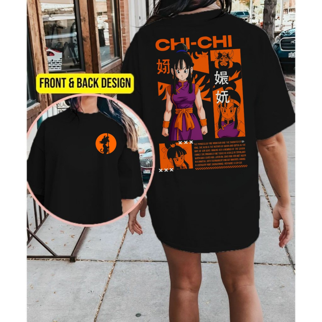 Camiseta slim chi-chi dragon ball anime goku 100% algodão streeatwear dia a dia premium feminina premium pronta entrega
