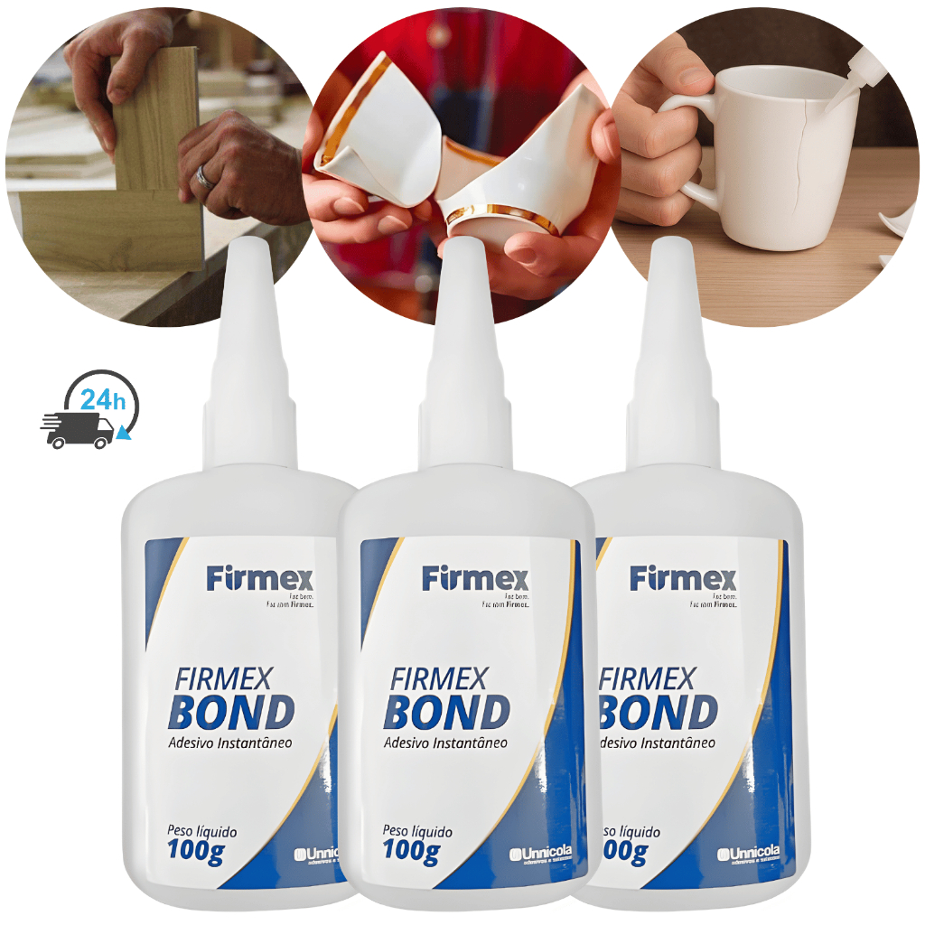 Cola Instantânea Firmex Bond Super Cola Adesivo Multiuso Metal Ceramica Madeira Borracha Plastico