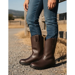 Bota Casual Café Basica de Couro Legitimo Bota Classica Premium