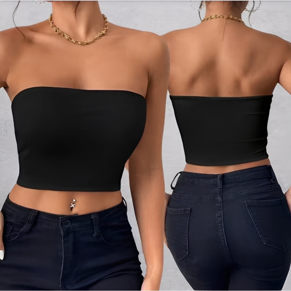 Top Tube Cropped Básico Feminino Tomara que Caia Suplex Confortável Verão Ajustado Casual Com Forro Duplo Sem Bojo em Oferta na Shopee
