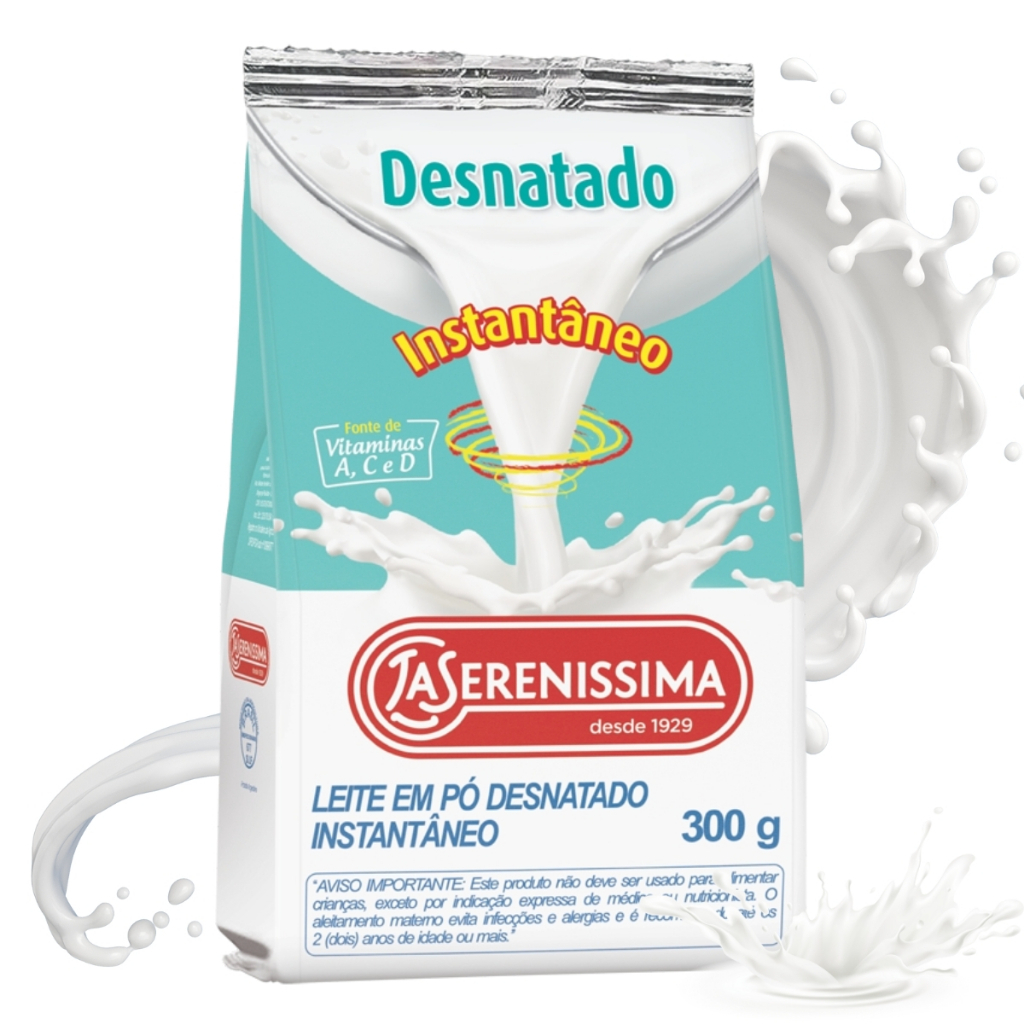 Leite em Pó Desnatado 300g La Serenissima ENVIO RÁPIDO 24H em Oferta na Shopee