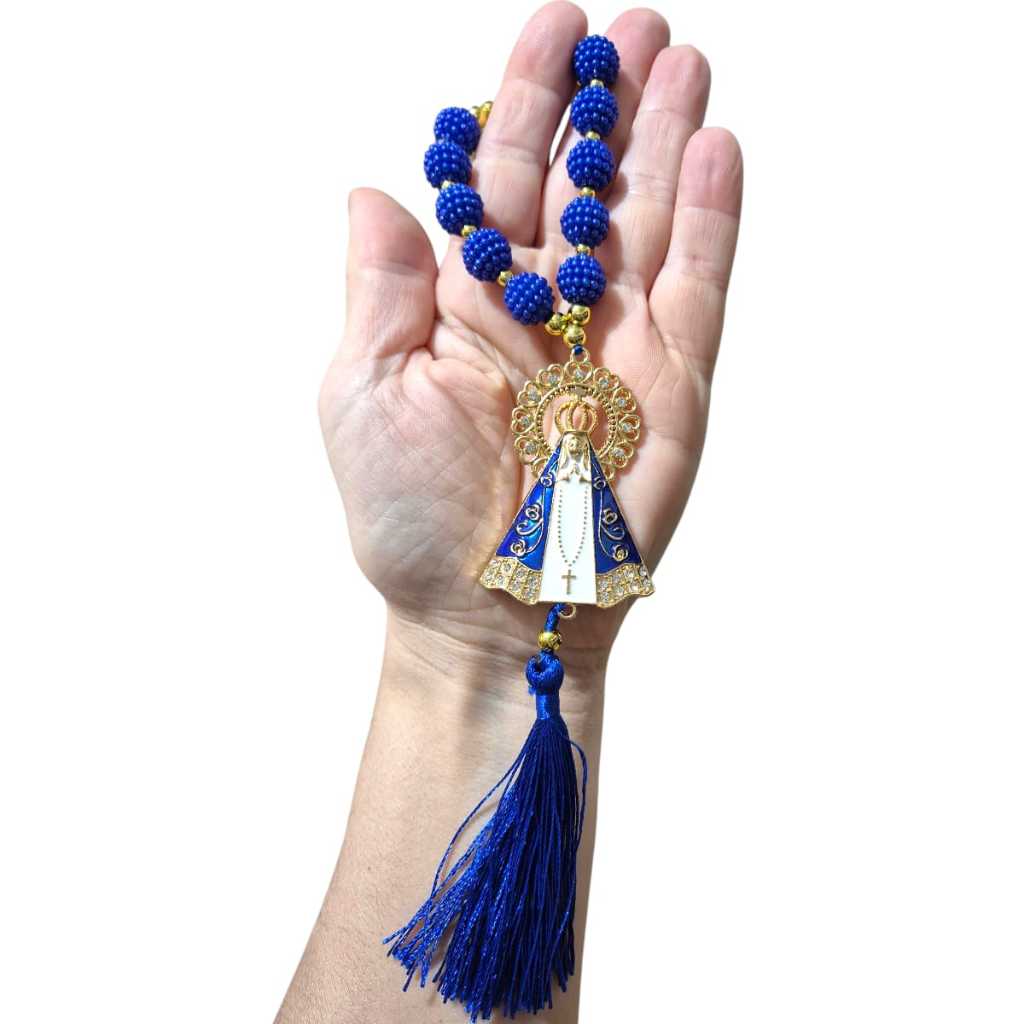 Terço Dezena Nossa Senhora Aparecida Carro Retrovisor Perola