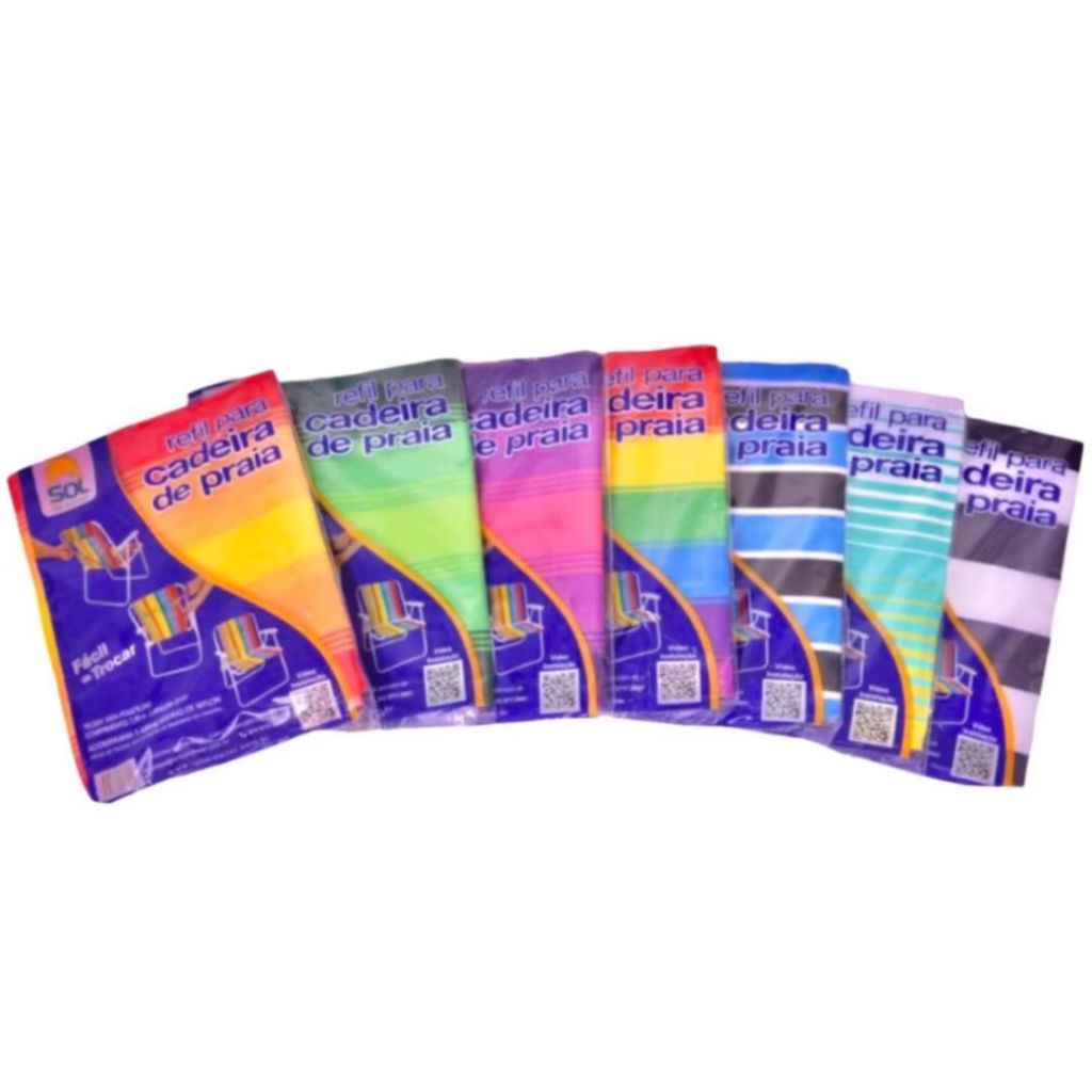 KIt 2 un refil para cadeira de praia troca facil, cores lindas. Nao serve em reclinaveis em Oferta na Shopee