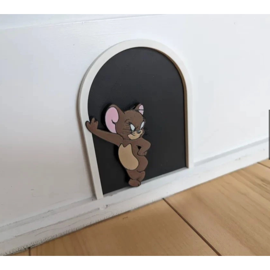 Portinha Decorativa 3D do Jerry Enfeite Criativo para Rodapé Decoração Infantil, Criança Geek e Nerd
