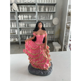Imagem de cigana rosa 24cm em gesso / cigana / pomba gira menina em Oferta na Shopee