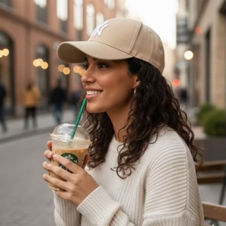 Boné Bege com Com Bordado Branco Regulagem de Tamanho Casual Esportivo Unissex em Oferta na Shopee