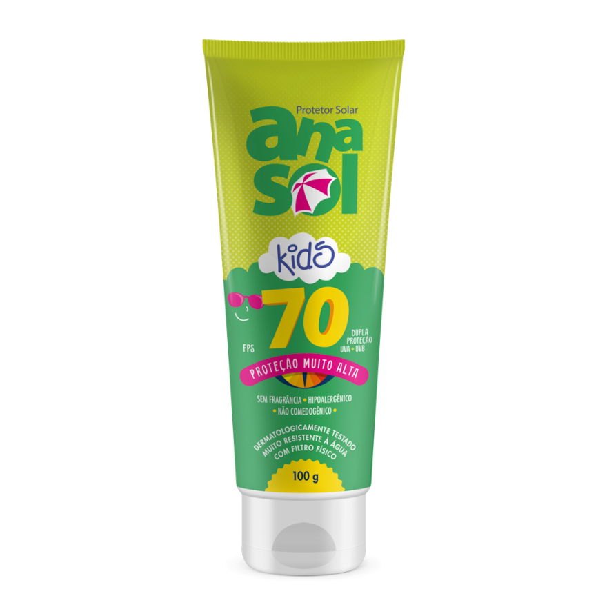 Protetor Solar Infantil Kids Anasol FPS 70 Corpo e Rosto 100g