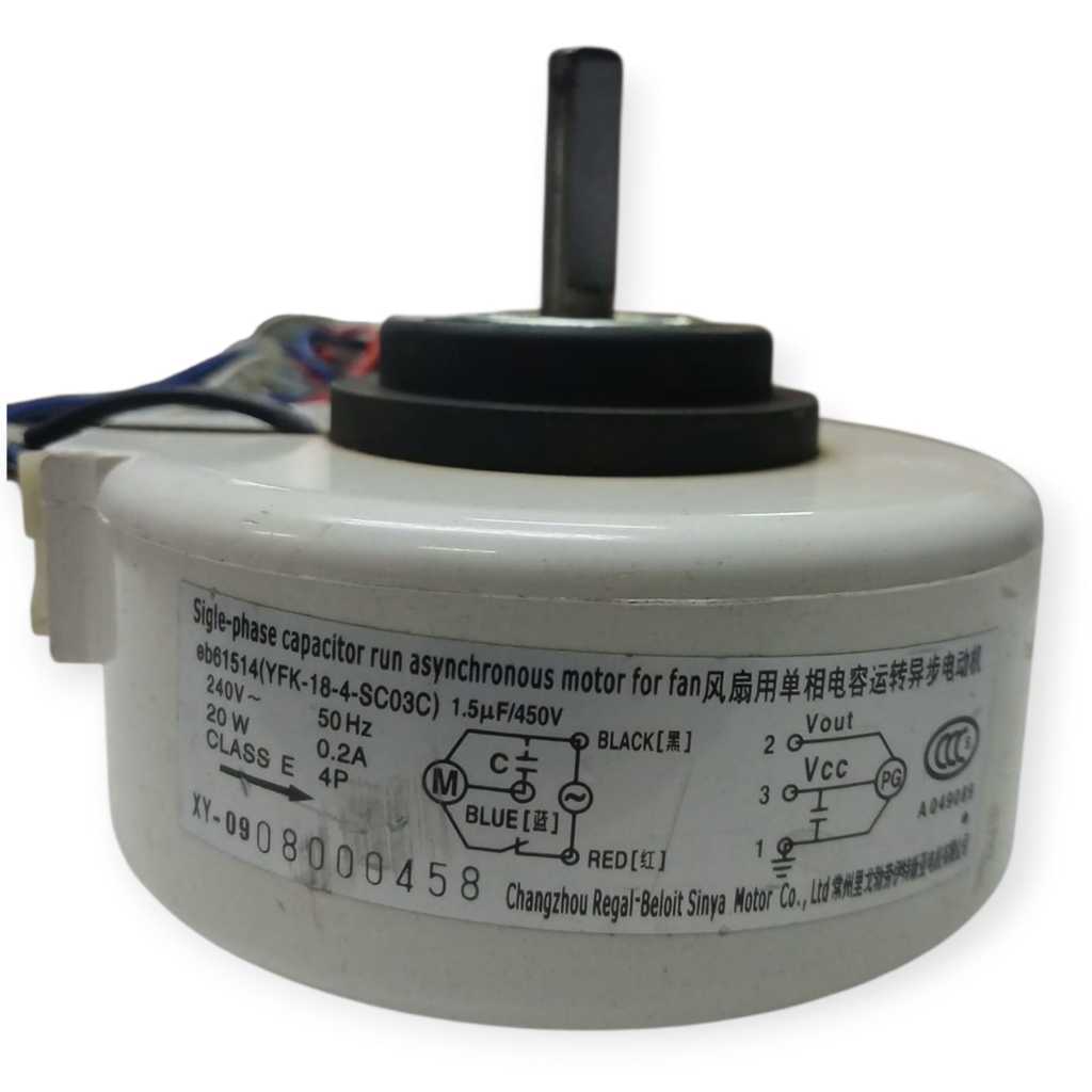 Motor Ventilador da Evaporadora Elgin 9000 - 12000 Btus EB61514 (YFK-18-4-SC03B) IAQI-9000-2