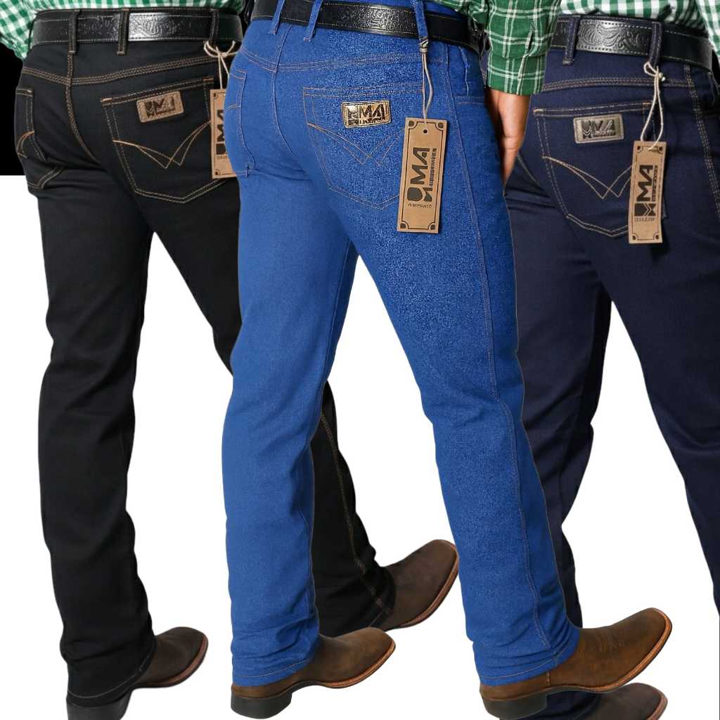 Kit 2 Calça Country Masculina Com Elastano Tradicional Para Rodeio do 36 ao 56 em Oferta na Shopee