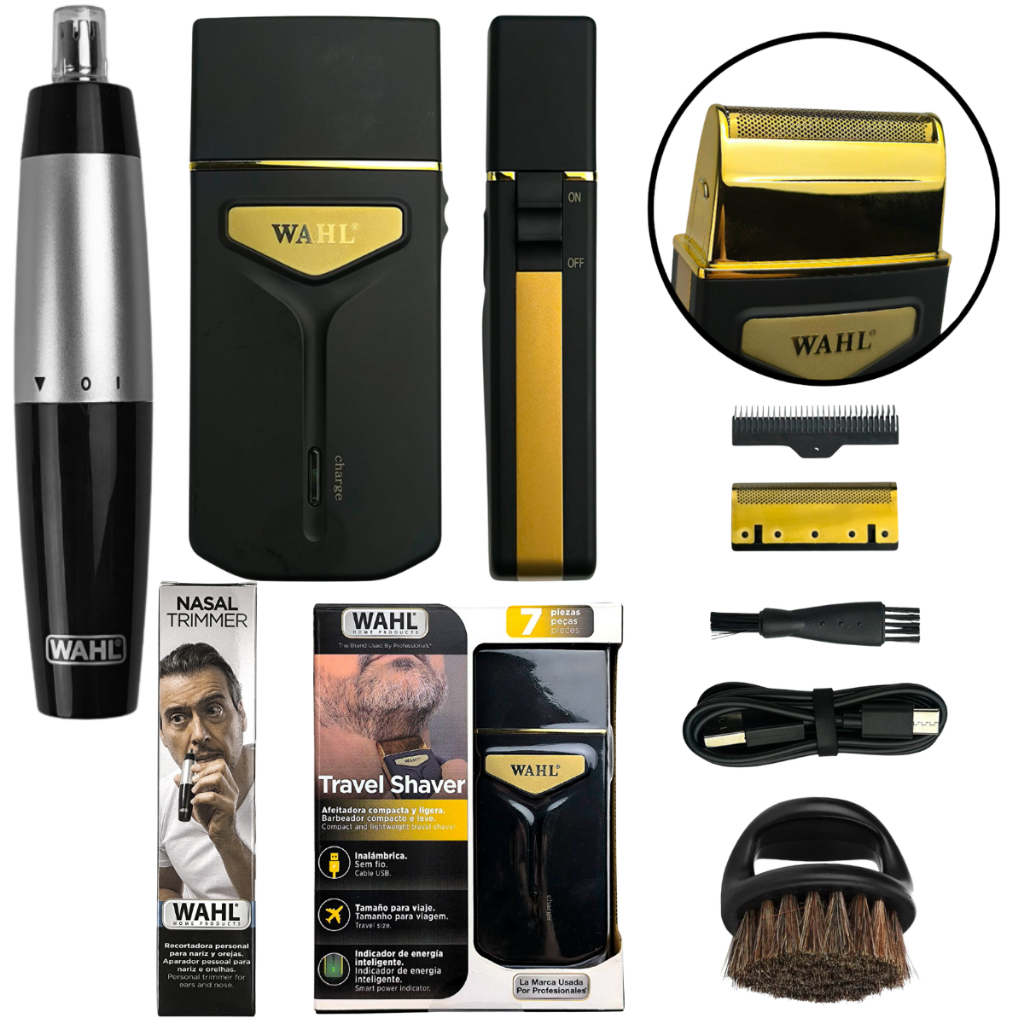 Kit Wahl Aparador Barba Travel Shaver Com Aparador Nasal