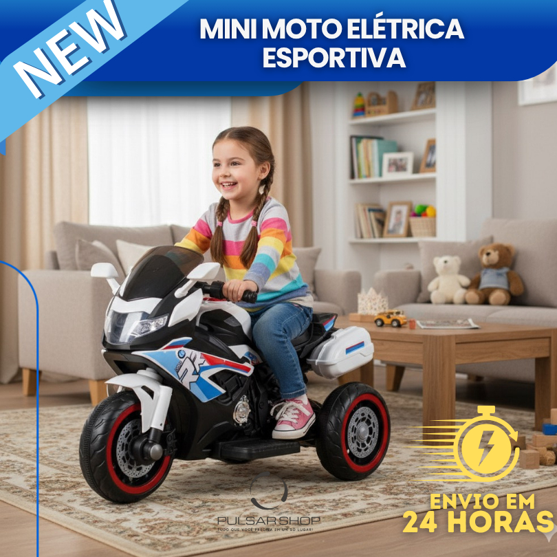 MOTO ELÉTRICA INFANTIL MENINO MENINA BIVOLT COM CARREGADOR COM BUZINA SOM LUZ ESTILO ESPORTIVA