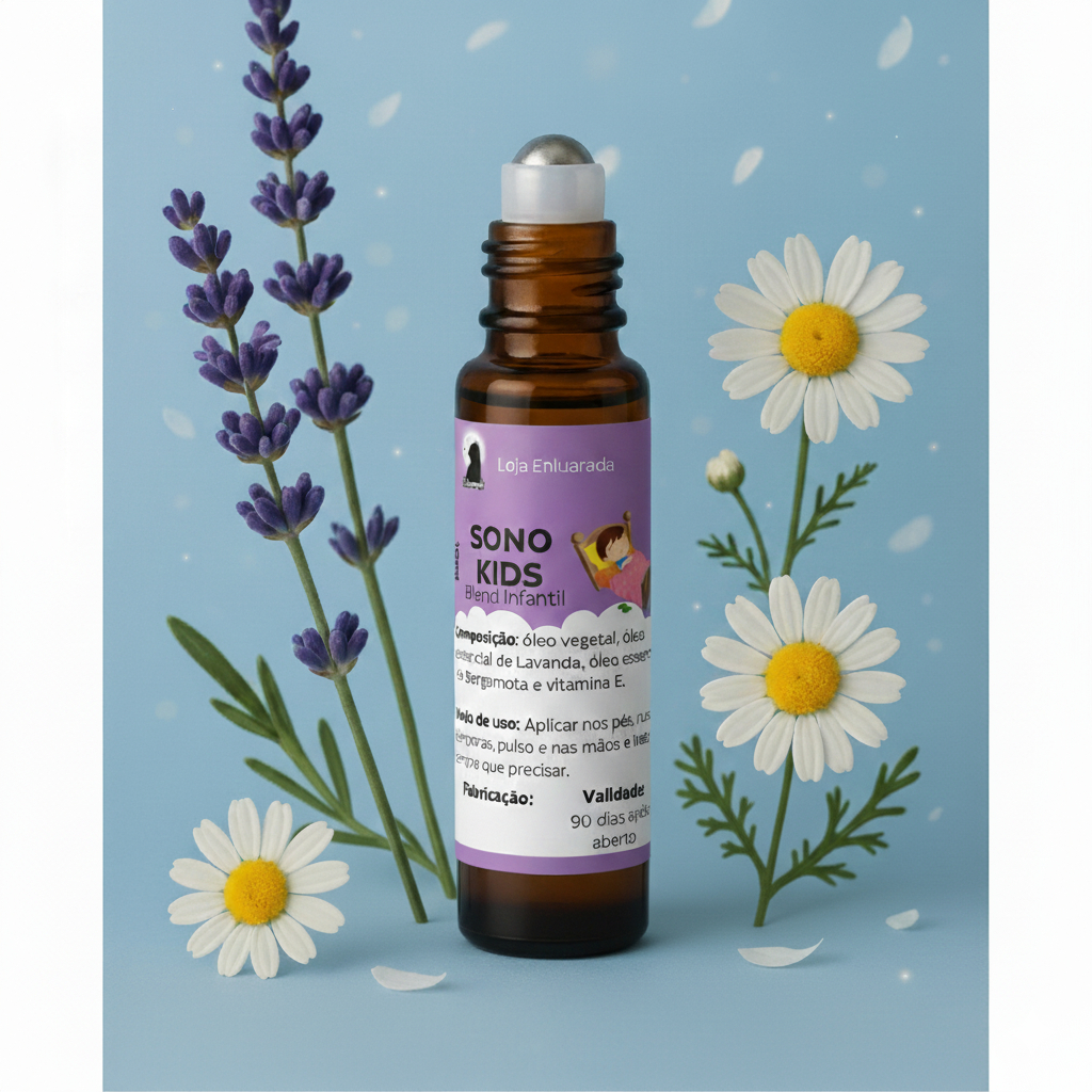 Óleo Essencial Roll-on Kids Sono Profundo | Blend Infantil para Dormir, Insônia e Rotina Noturna | Lavanda e Bergamota