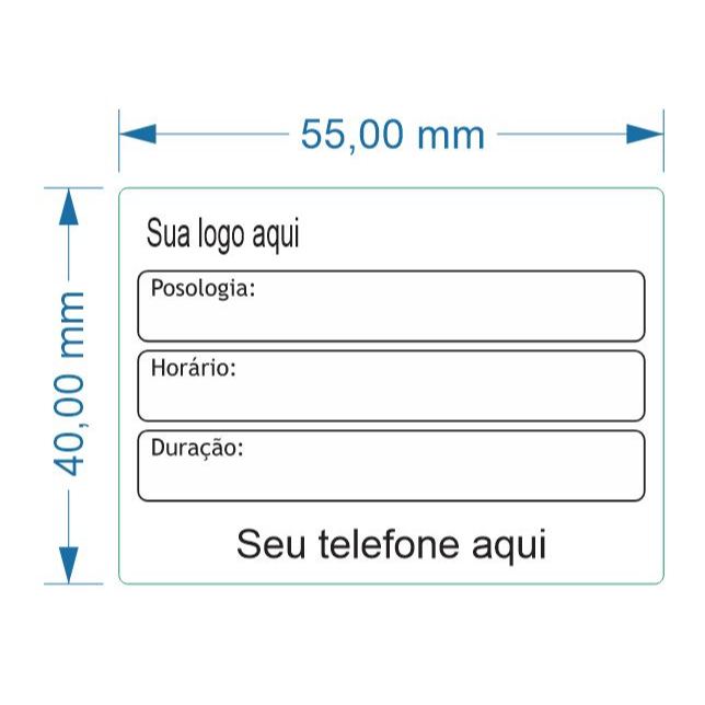 Etiqueta Posologia Farmácia 100 unidades