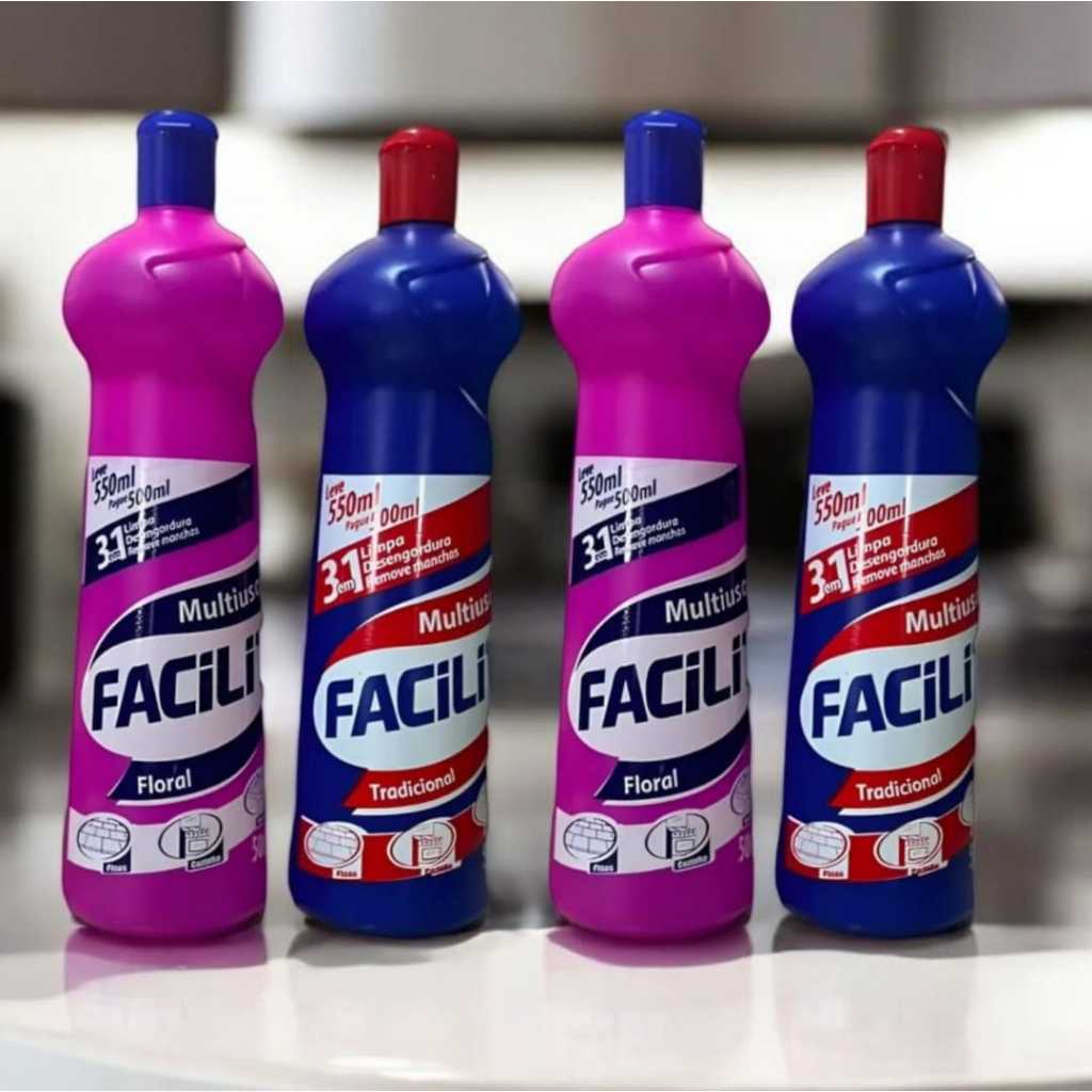 KIT 4 Multiuso Facilit 500ml Fuzetto Cozinha Pedras Banheiro em Oferta na Shopee