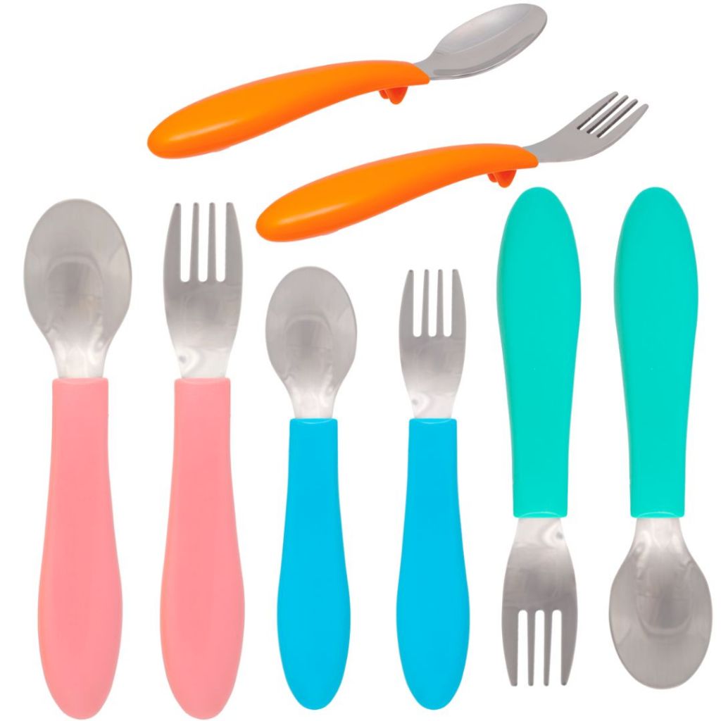 Kit Talheres Infantil Garfo Colher Bebê Buba Lanchinho Bebe Escolar Papinha Bebê Lanche Alimentação