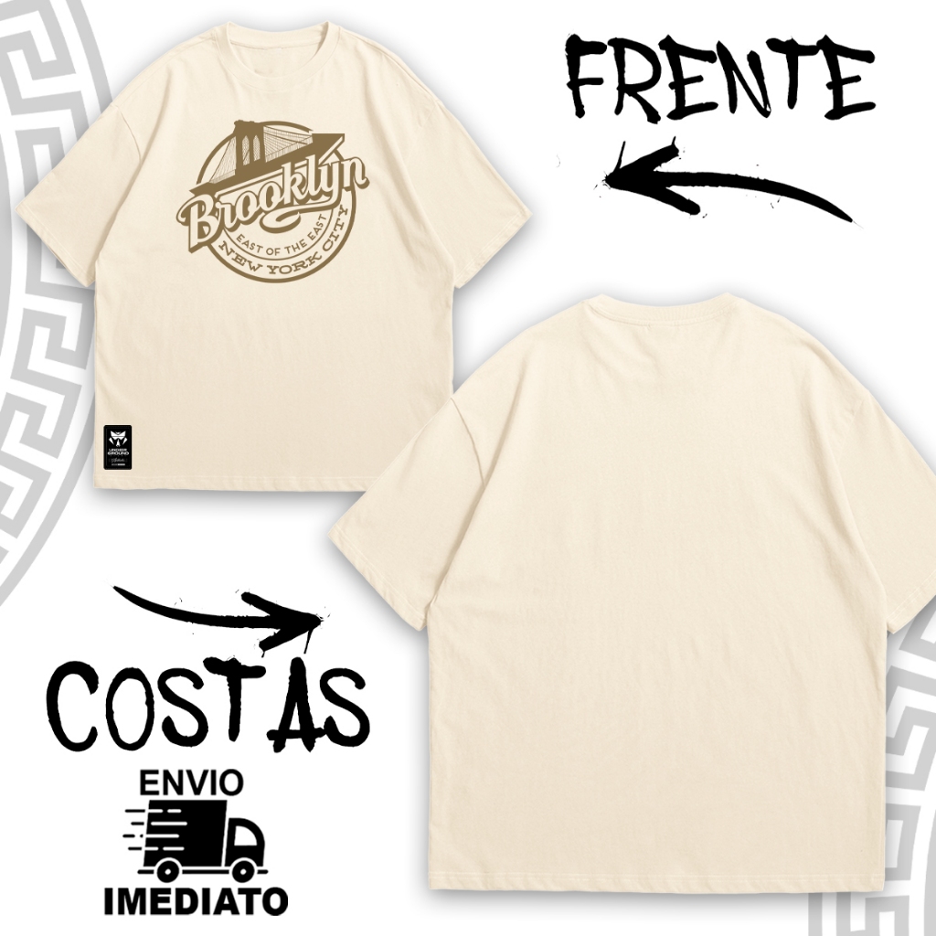 Camiseta Oversized Camisa Academia Unissex BROOKLYN Alta Qualidade 100% Algodão Envio Imediato - 835