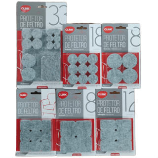 Kit Feltro Adesivo para Moveis Clink Anti-risco para cadeira sofa mesa - Vários modelos e tamanhos em Oferta na Shopee