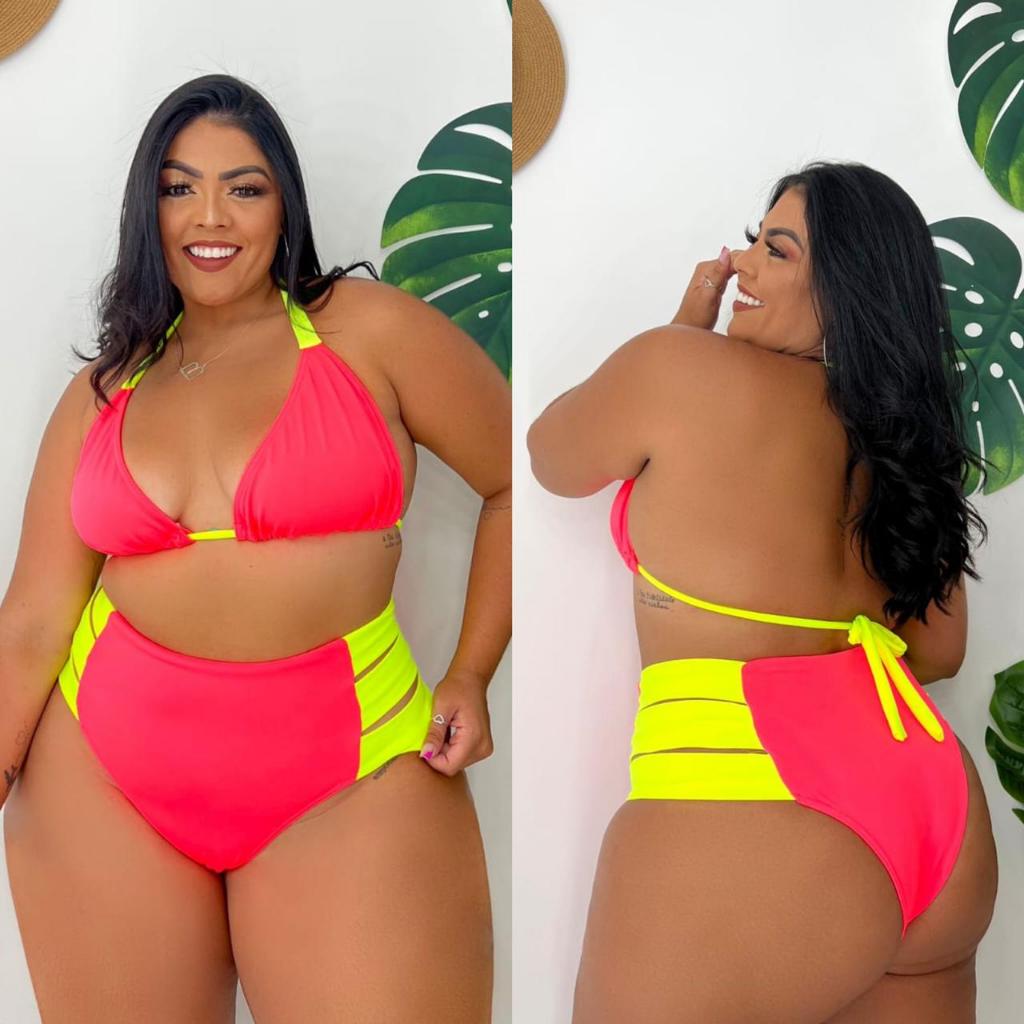 Biquíni Plus Size com Bojo e Biquíni Três Tiras  Valoriza Suas Curvas