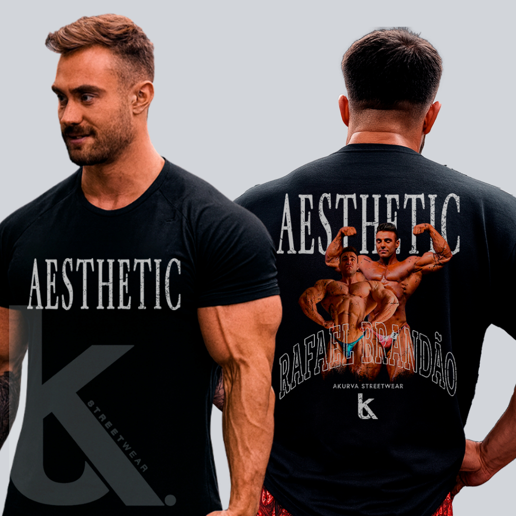 Camiseta Mr Olympia Rafael Brandão Aesthetic Academia Estilo Oversized Moda Fitness 100% Algodão Bodybuilder Gym