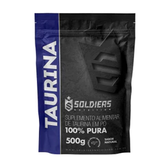 L-Taurina 500g 100% Pura Importada Soldiers Nutrition Aminoácido Suplemento Nutricional Recuperação Muscular