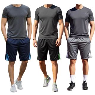 Kit 3 Bermudas Shorts Helanca Dry fit Esportiva Esporte