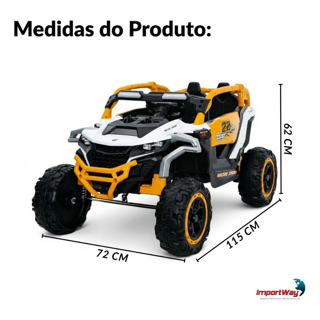 Carrinho Elétrico Infantil Mini Quadriciclo UTV 12v Som Luz Controle Bluetooth Completo · foto 2