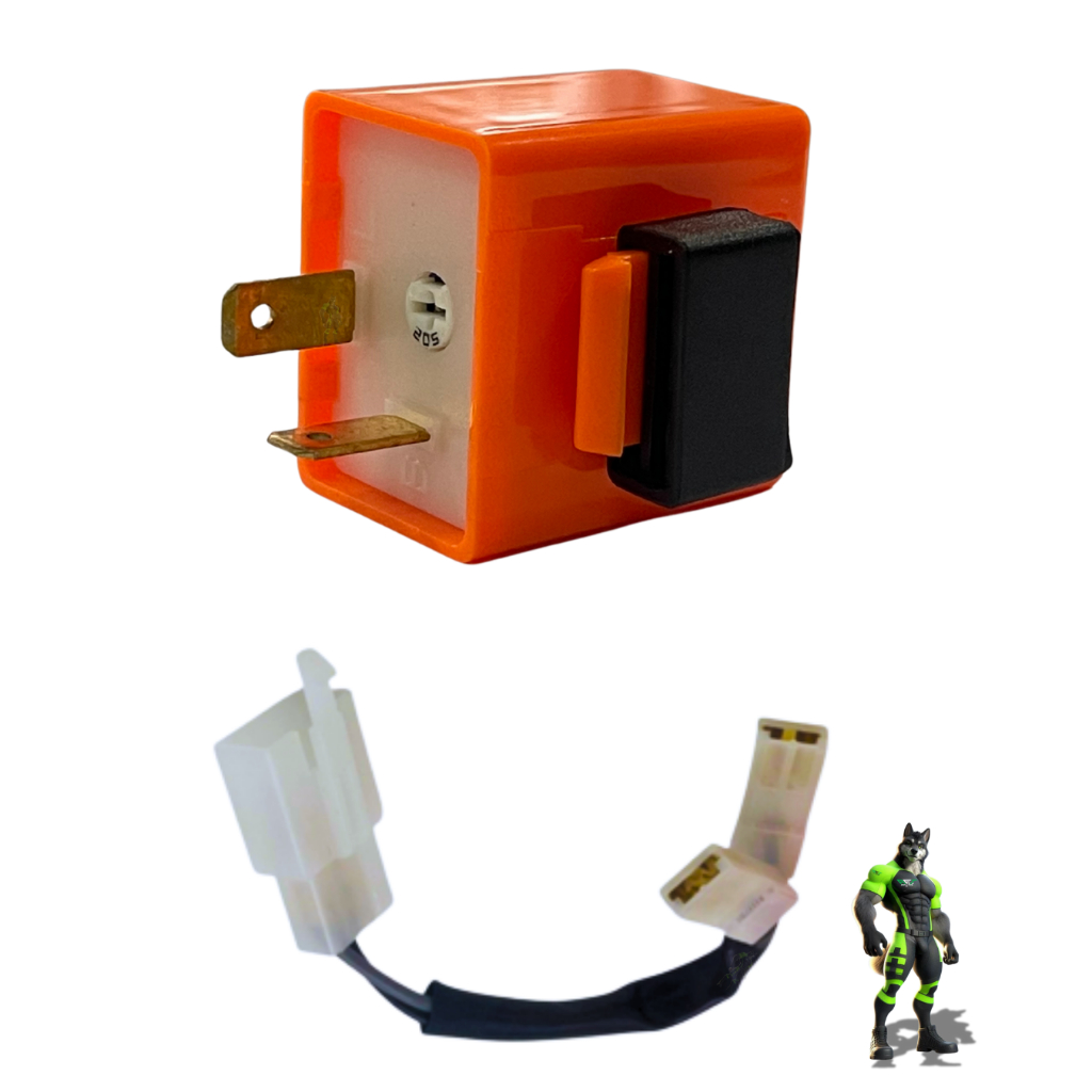 RELE PISCA SETA LED MOTO COM REGULAGEM DE VELOCIDADE UNIVERSAL 2 PINOS COM CHICOTE BRINDE em Oferta na Shopee