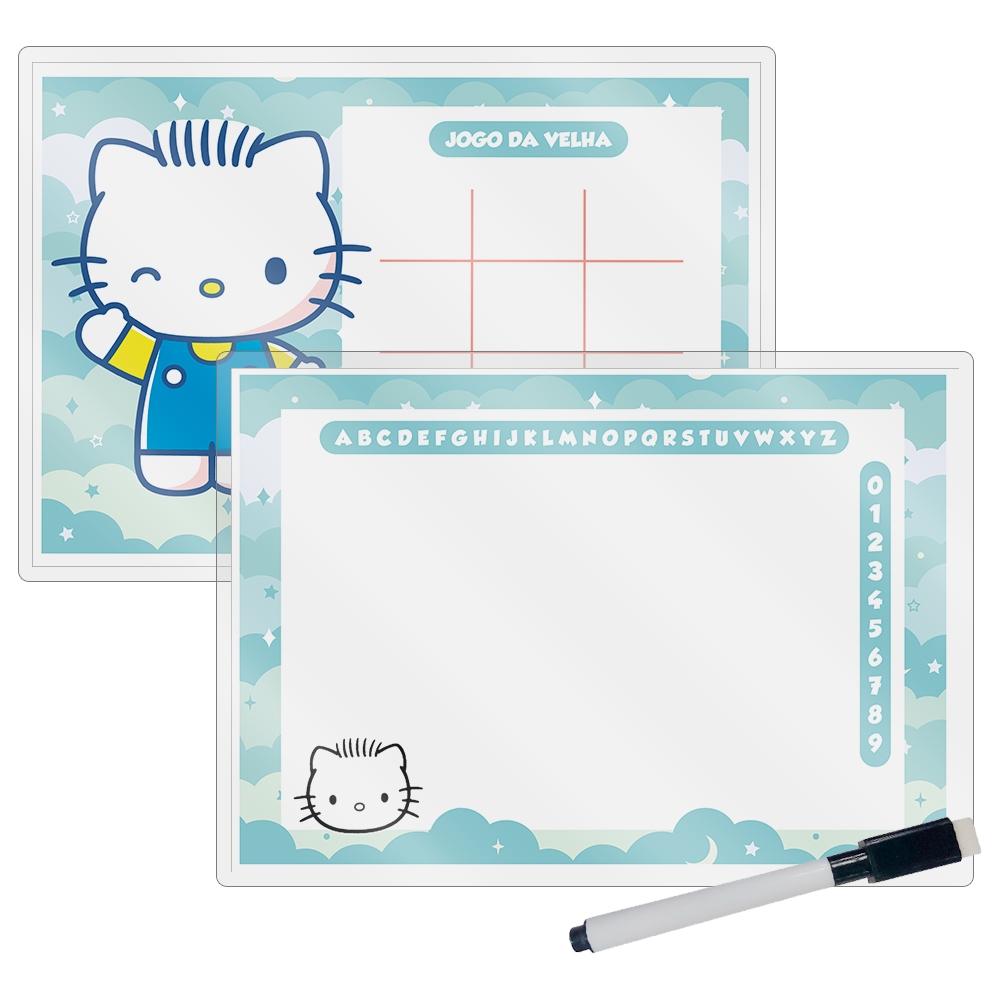 10 Lembrancinhas Mimo Lousa Magica com Caneta Tema Dear Daniel Hello Kitty Pronto para o Envio