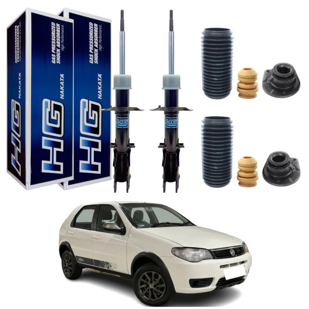 PAR AMORTECEDOR DIANTEIRO PALIO ECONOMY E WAY 2009 A 2016 NAKATA + KIT