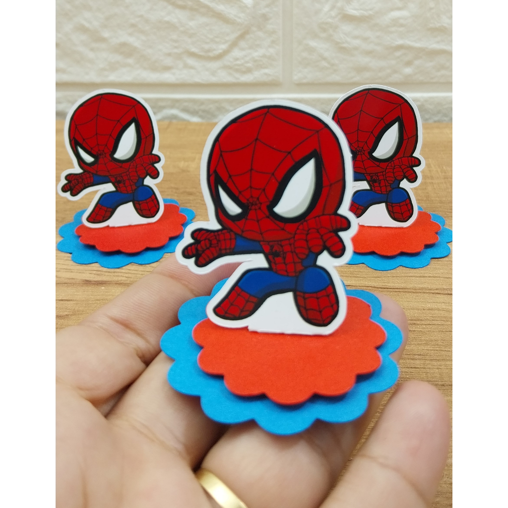 Envio Rápido - Apliques Homem Aranha em Camadas – Toppers Lembrancinhas Personalizadas Decoração e Festa Infantil