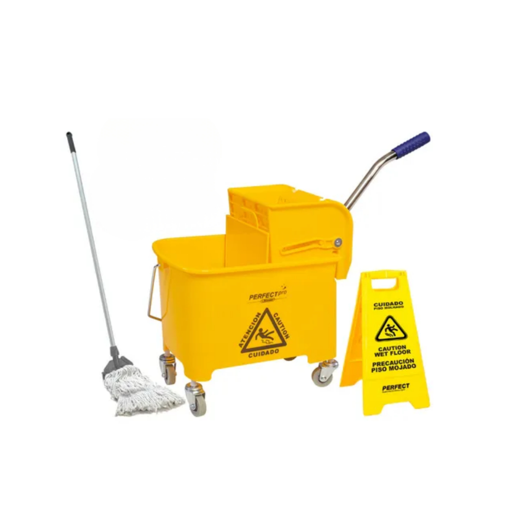 Balde Com Espremedor Mop 20 Litros Esfregão Placa Piso Molhado Carrinho Limpeza Com Doblô Kit Essencial Perfect Condor em Oferta na Shopee