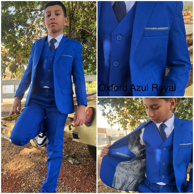 Terno Infantil Oxford Azul Royal