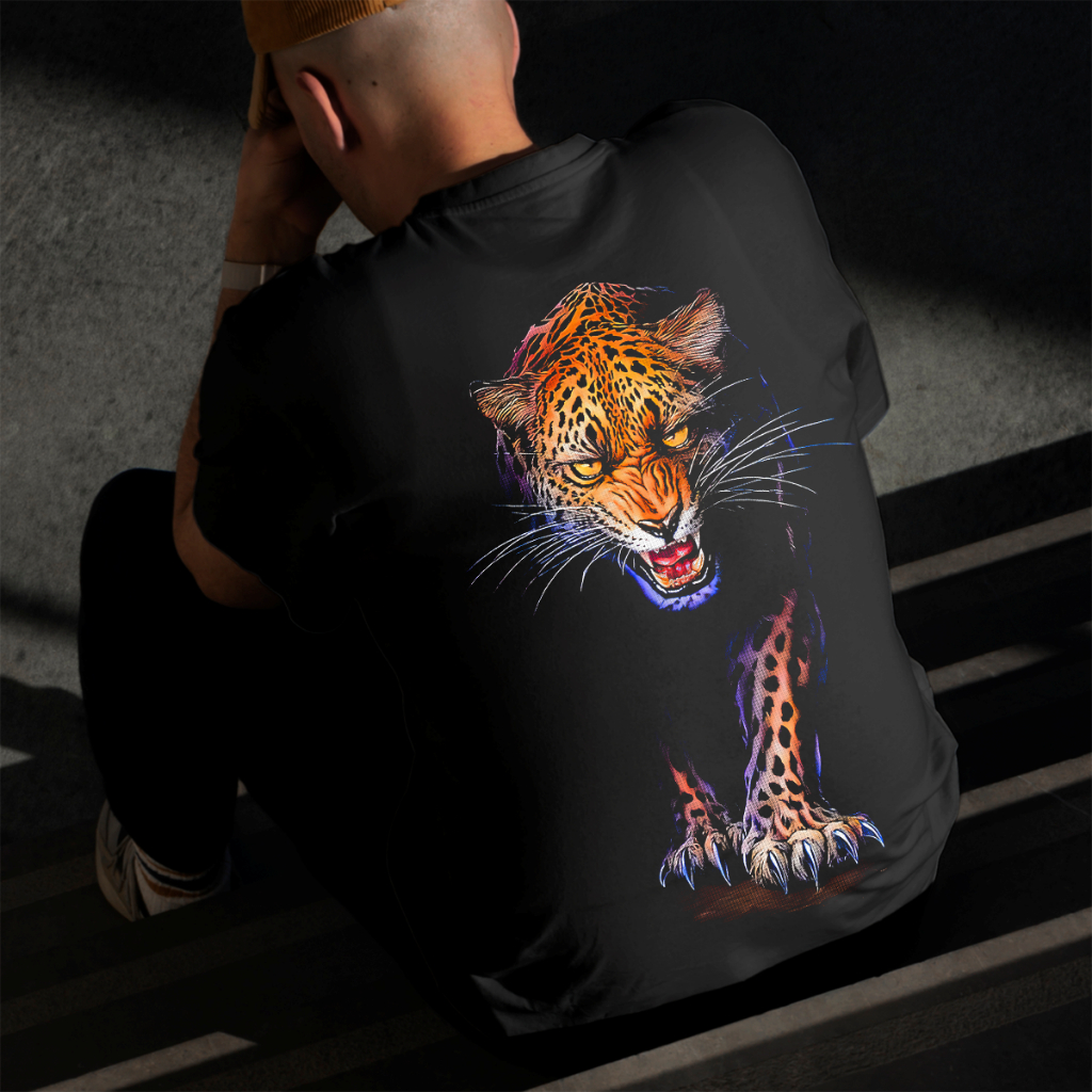 Camiseta Masculina Estampada Deus Onça 100% Algodão Estilo Conforto Diário Do Tamanho P ao GG